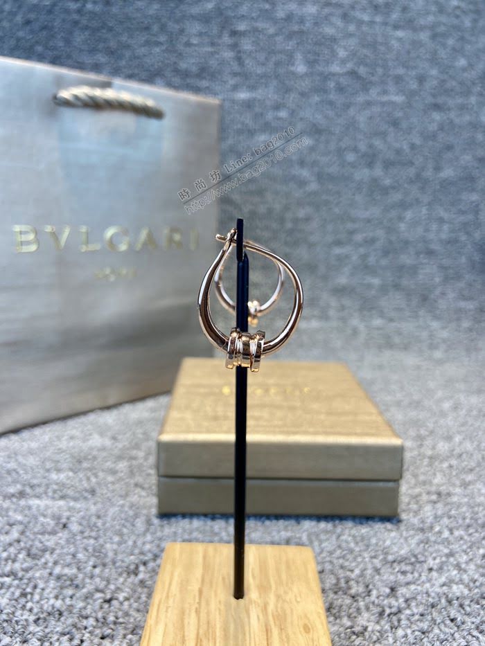 Bvlgari飾品 寶格麗螺旋造型玫瑰金耳環 耳飾  zgbq3175